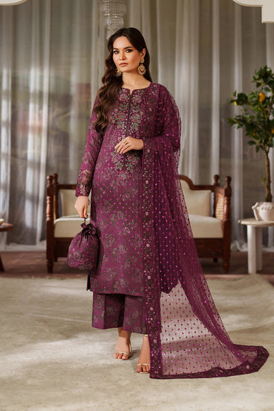 03-Piece Printed Lawn Suit With Embroidered - Ready To Wear