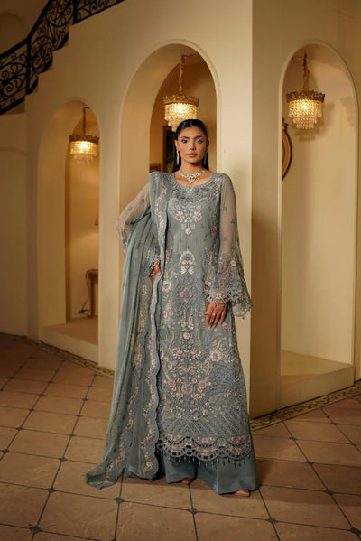 03-Piece Chiffon Suit With Embroidery - Ready To Wear