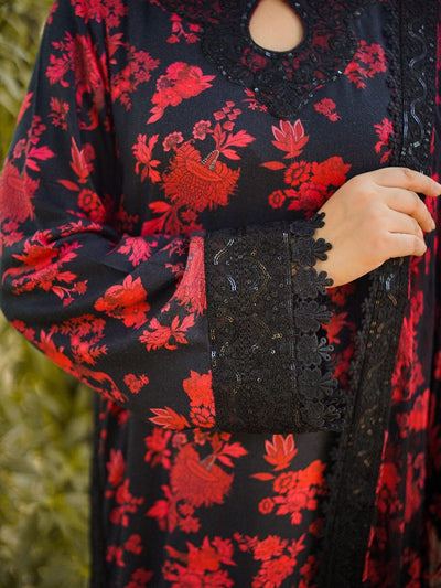 3 Piece Stitched Printed Lawn Suit - Ready To Wear