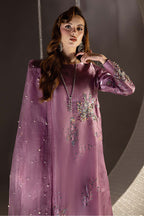 Dusty Mauve - Embroidered Chiffon Suit | Ready To Wear