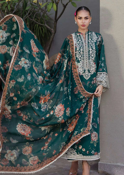 3 Piece Stitched Lawn Embroidery Suit - Ready To Wear