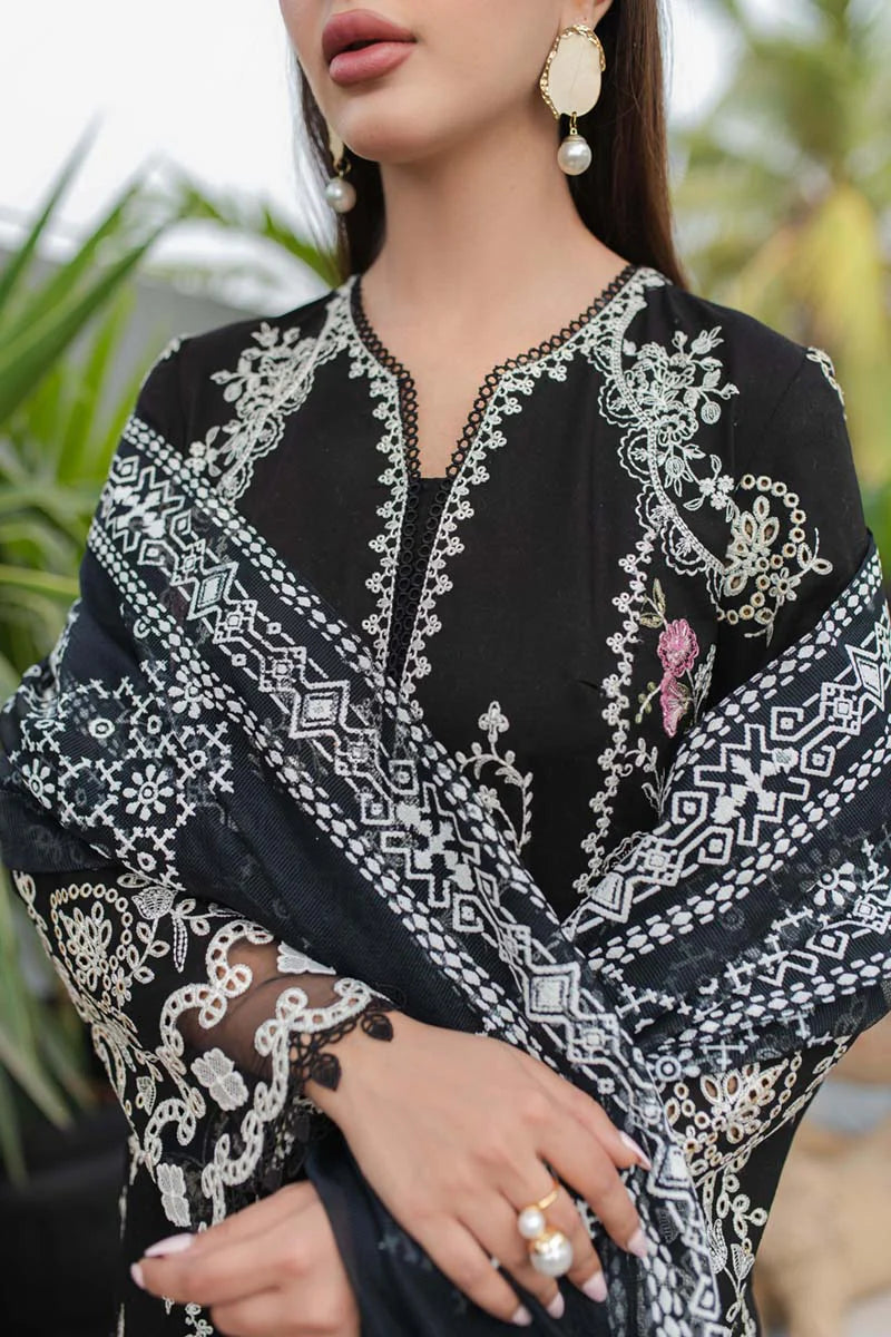 03-Piece Lawn Suit With Embroidery - Ready To Wear