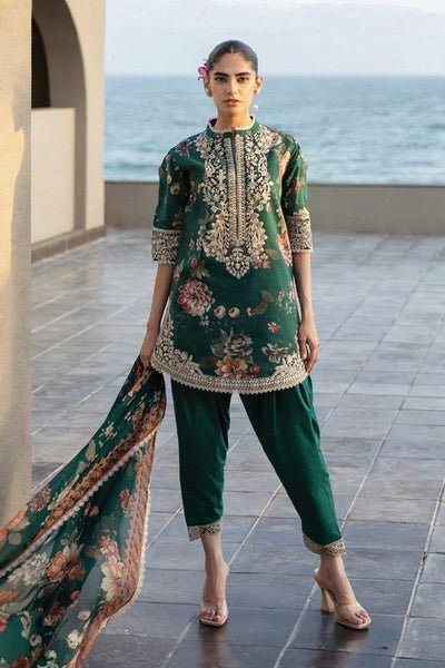 3 Piece Stitched Lawn Embroidery Suit - Ready To Wear
