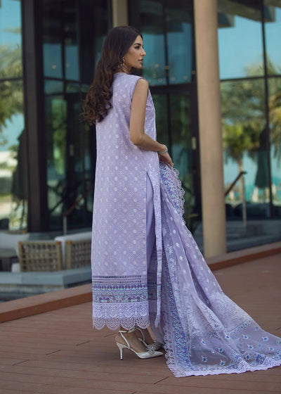 3 Piece Stitched Lavender Lawn Suit - Ready To Wear