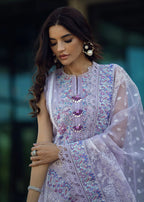 3 Piece Stitched Lavender Lawn Suit - Ready To Wear