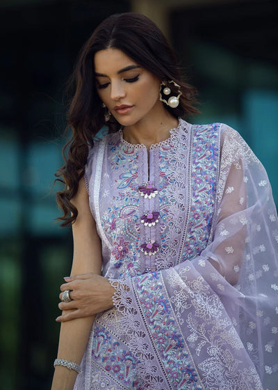 3 Piece Stitched Lavender Lawn Suit - Ready To Wear