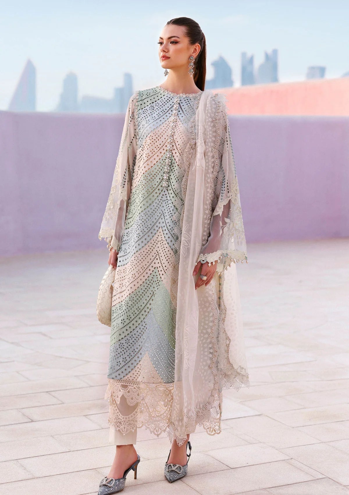 03-Piece Swiss Lawn Suit - Ready To Wear