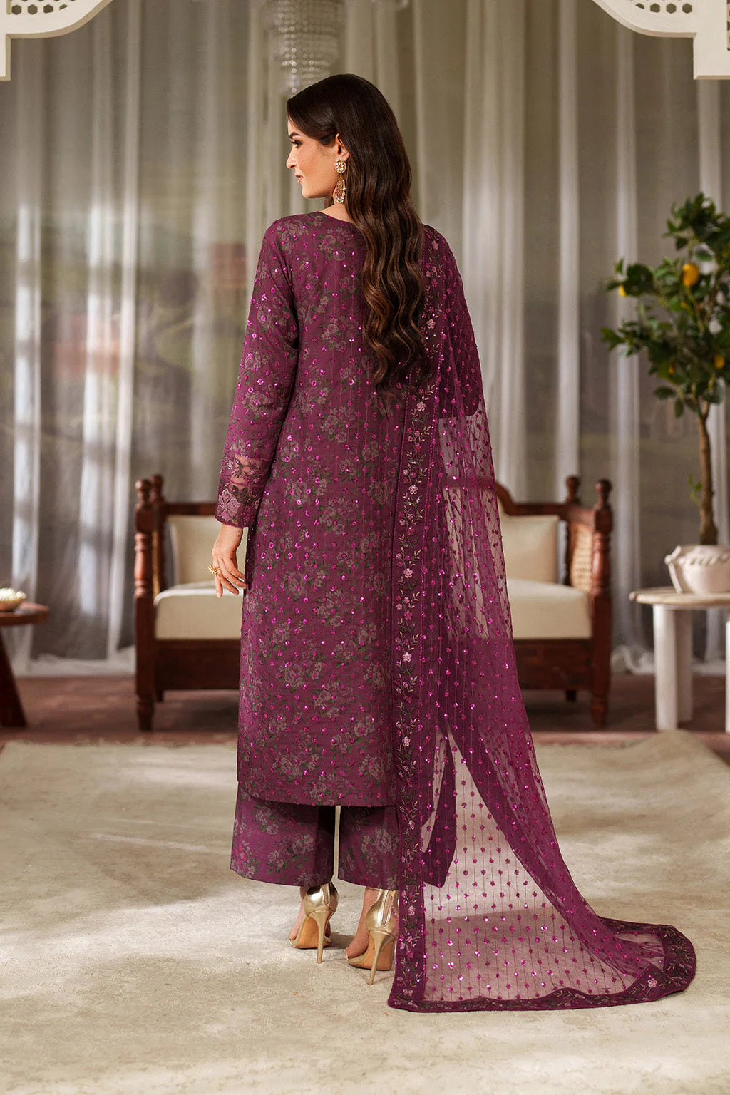 03-Piece Printed Lawn Suit With Embroidered - Ready To Wear