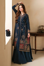3 Piece Stitched Velvet Embroidery Suit - Ready To Wear
