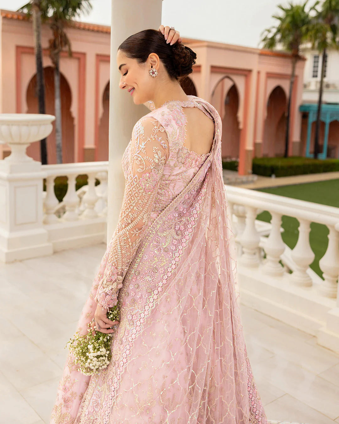 Dusty Rose Lustre - Net Embroidery Maxi | Ready To Wear