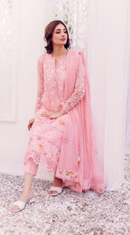 3 Piece Stitched Lawn Suit - Ready To Wear