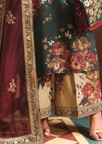 3 Piece Stitched Lawn Suit - Ready To Wear