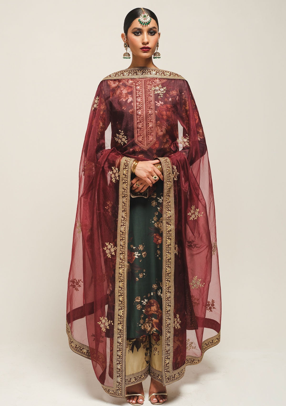 3 Piece Stitched Lawn Suit - Ready To Wear