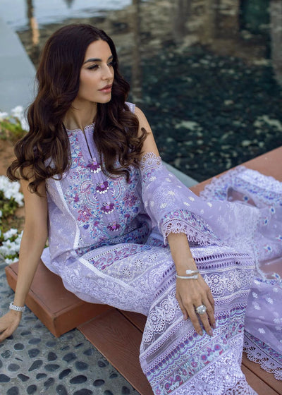 3 Piece Stitched Lavender Lawn Suit - Ready To Wear