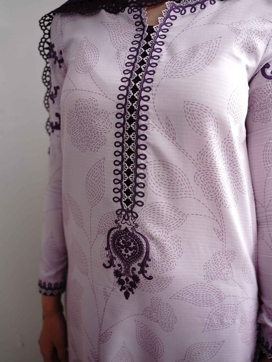 3 Piece Stitched Printed Lawn Suit - Ready To Wear