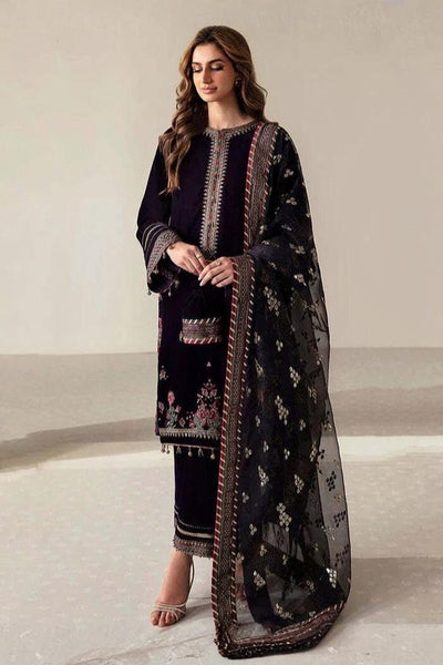 3 Piece Stitched Velvet Suit - Ready To Wear