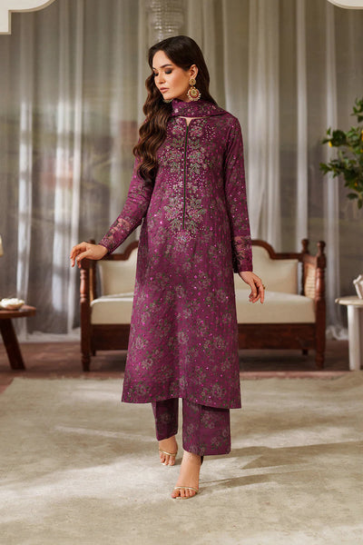 03-Piece Printed Lawn Suit With Embroidered - Ready To Wear