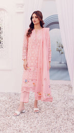 3 Piece Stitched Lawn Suit - Ready To Wear