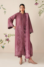 3 Piece Stitched Embroidery Khaddar Suit - Ready To Wear