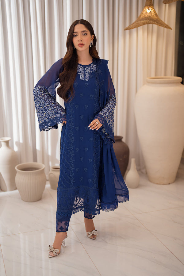 3 Piece Stitched Chiffon Suit - Ready To Wear
