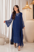 3 Piece Stitched Chiffon Suit - Ready To Wear