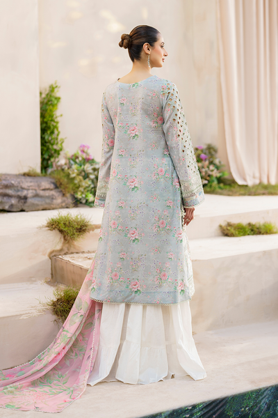 3 Piece Stitched Lawn Embroidery Suit - Ready To Wear
