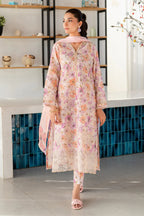 03-Piece Printed Lawn Suit With Chikankari Embroidered- Ready To Wear
