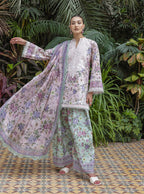 3 Piece Stitched Lawn Suit - Ready To Wear