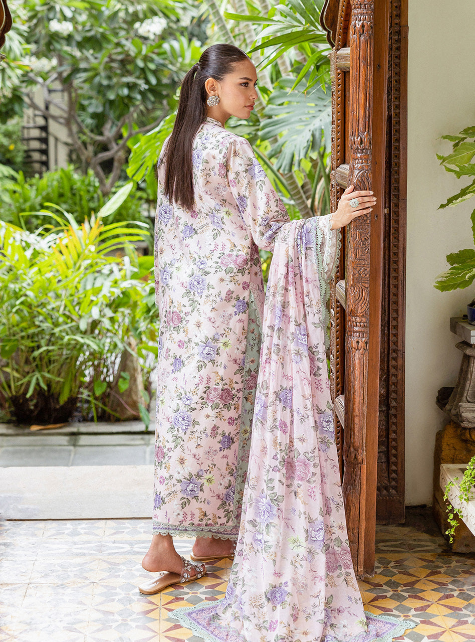 3 Piece Stitched Lawn Suit - Ready To Wear