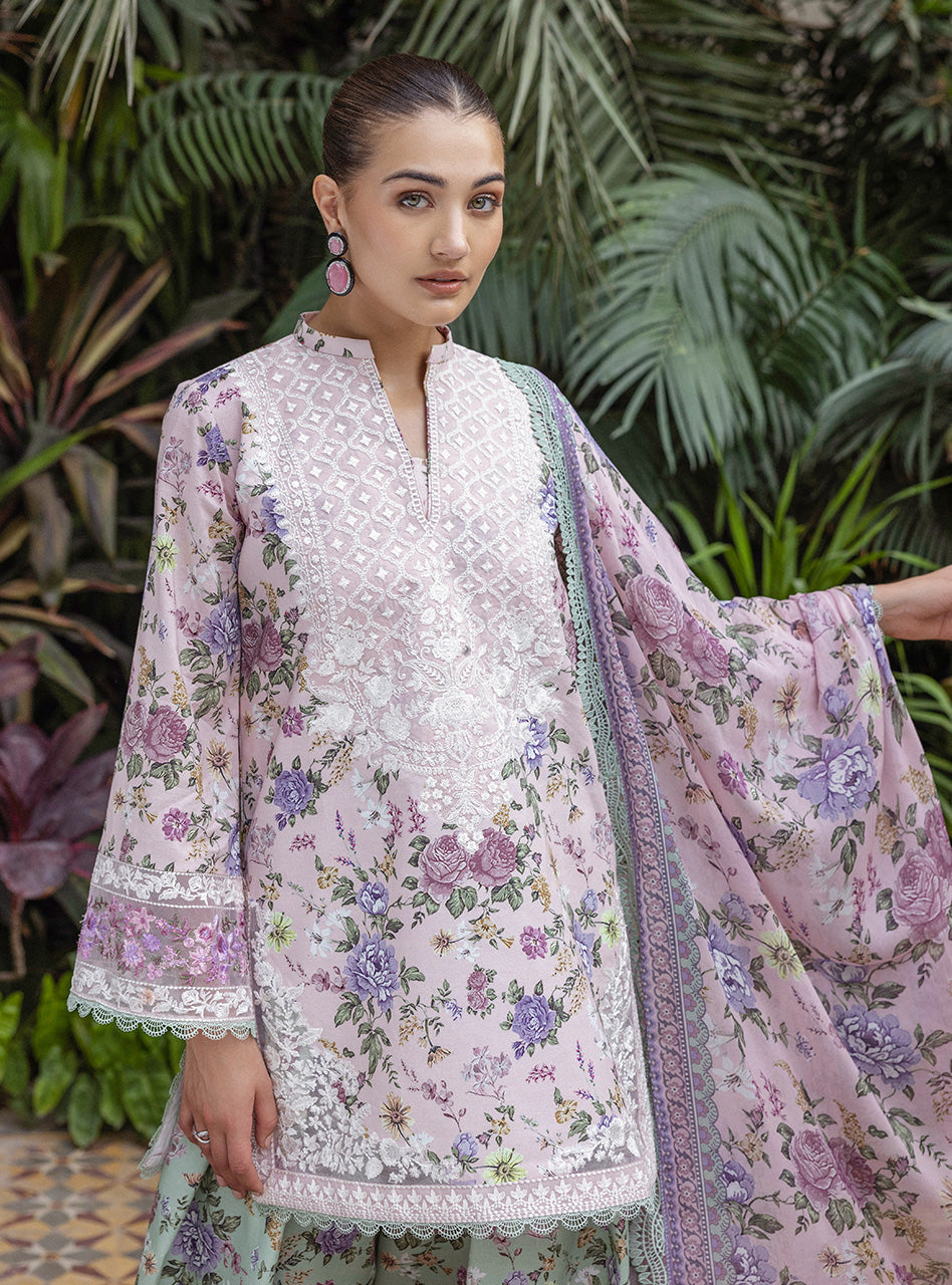 3 Piece Stitched Lawn Suit - Ready To Wear