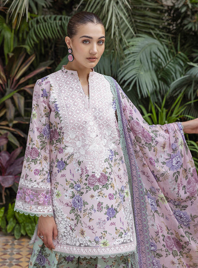 3 Piece Stitched Lawn Suit - Ready To Wear
