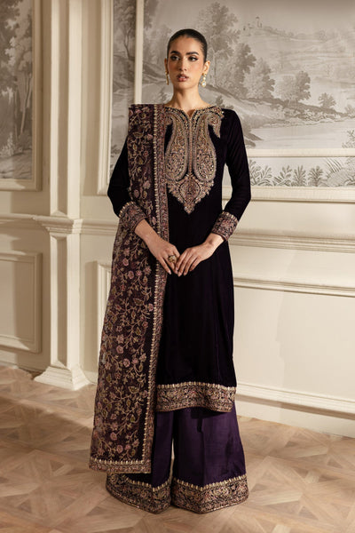 3 Piece Stitched Velvet Bridal Suit - Ready To Wear