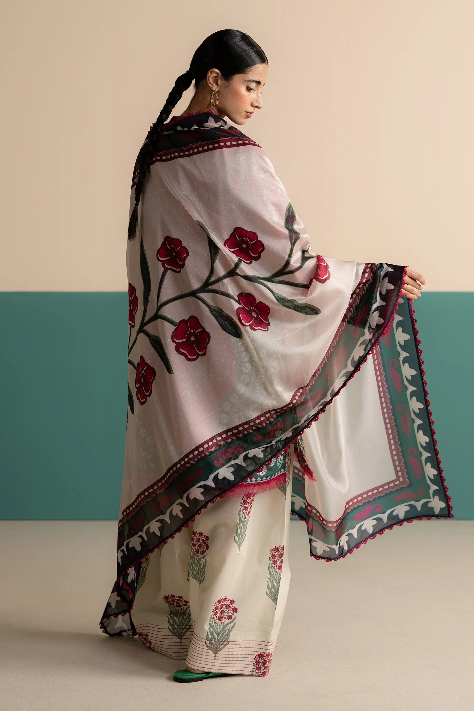 3 Piece Stitched Digital Printed Lawn Suit - Ready To Wear