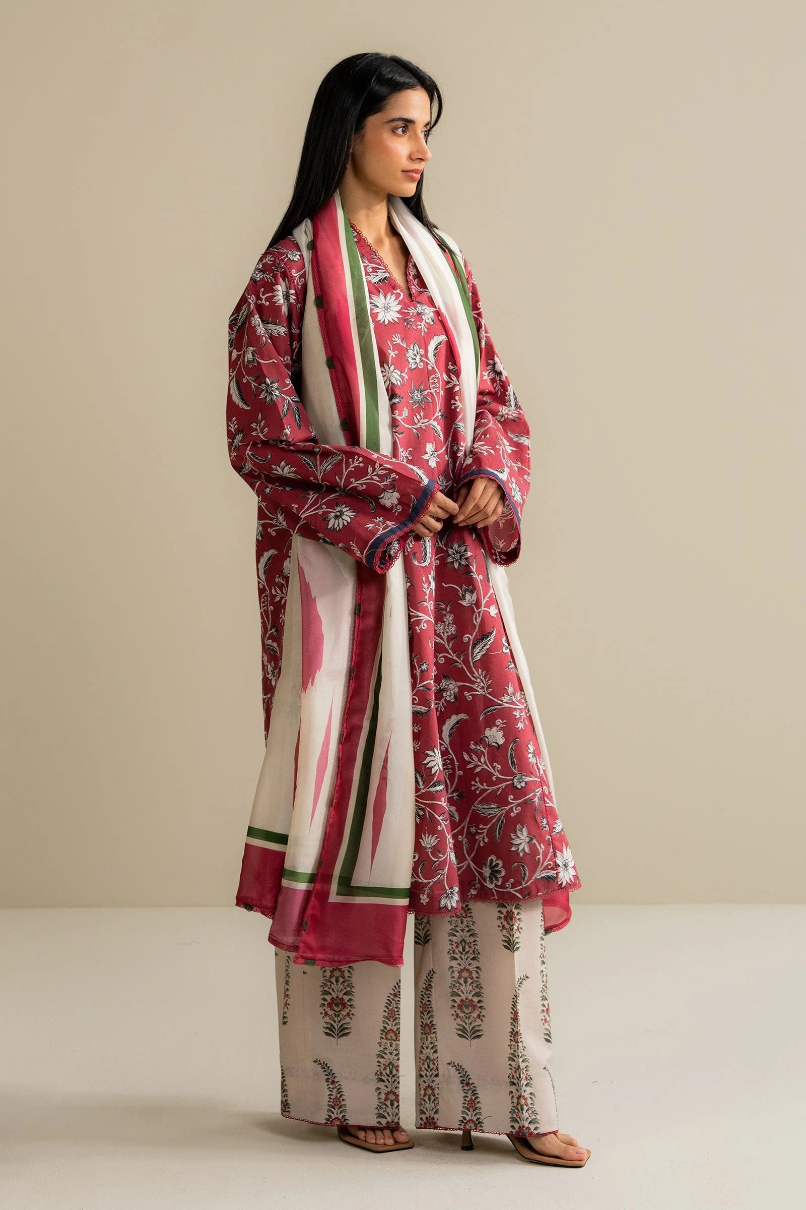 3 Piece Stitched Designer Suit - Ready To Wear