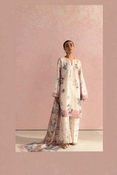3 Piece Stitched Printed Lawn Suit - Ready To Wear