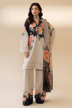 03-Piece Digital Printed Lawn With Chikankari Embroidery Suit - Ready To Wear