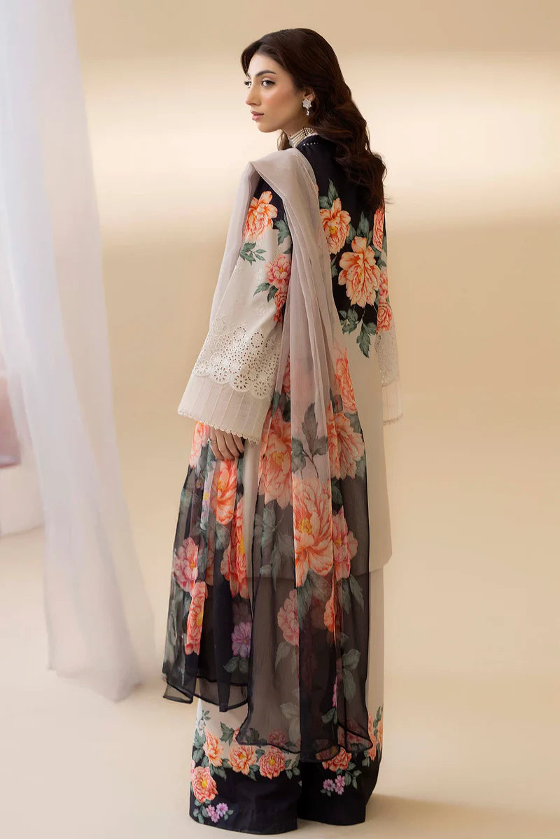 03-Piece Digital Printed Lawn With Chikankari Embroidery Suit - Ready To Wear