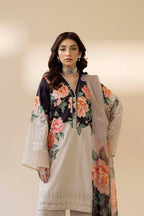 03-Piece Digital Printed Lawn With Chikankari Embroidery Suit - Ready To Wear