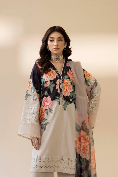 03-Piece Digital Printed Lawn With Chikankari Embroidery Suit - Ready To Wear