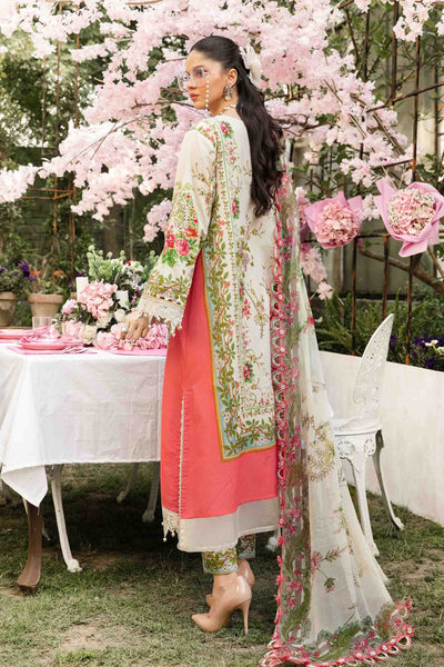 3 Piece Stitched Lawn Embroidery Organza Suit - Ready To Wear