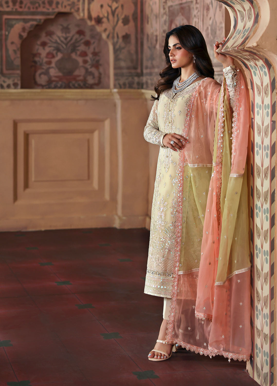 3 Piece Stitched Chiffon Suit - Ready To Wear