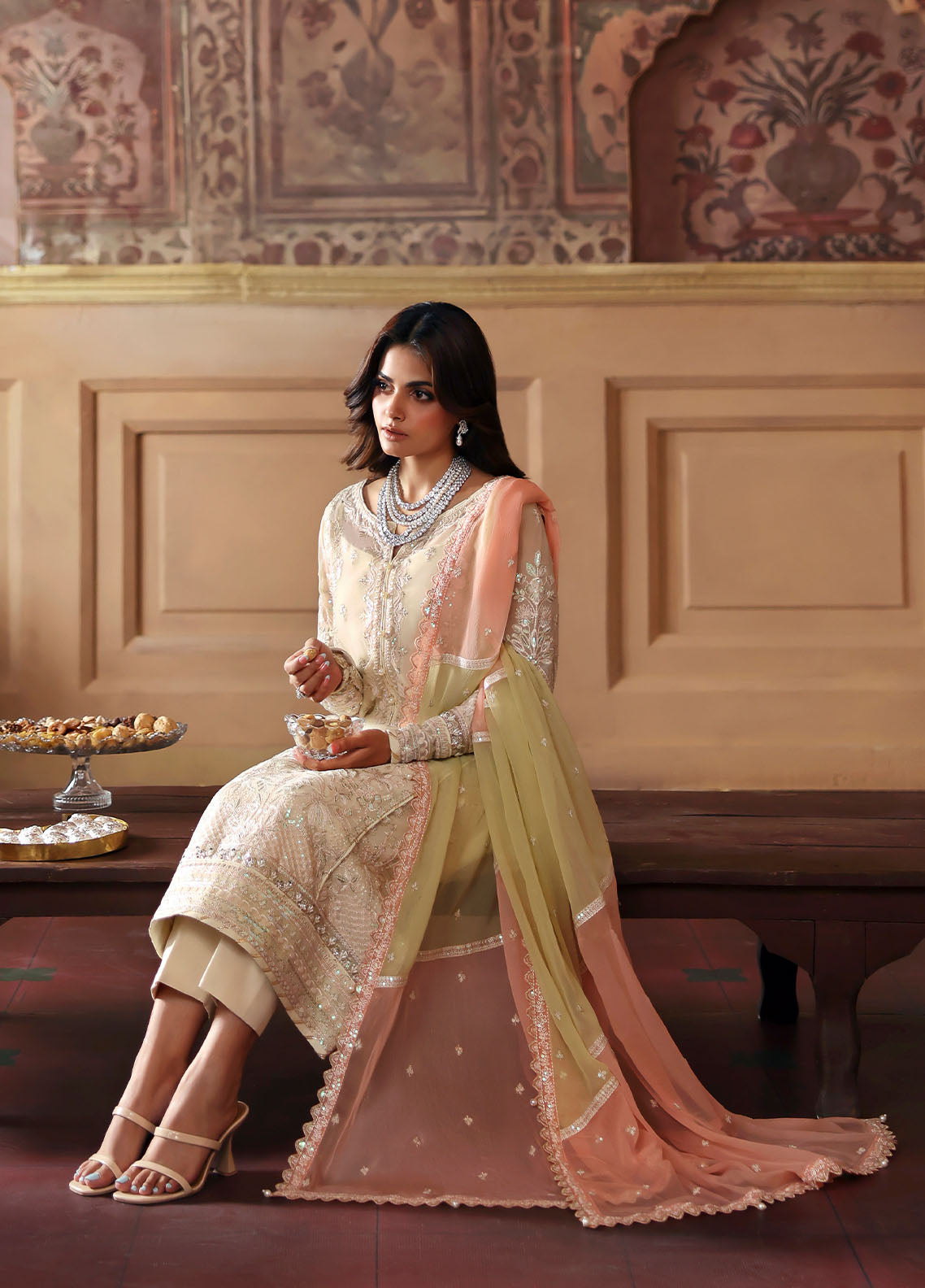 3 Piece Stitched Chiffon Suit - Ready To Wear