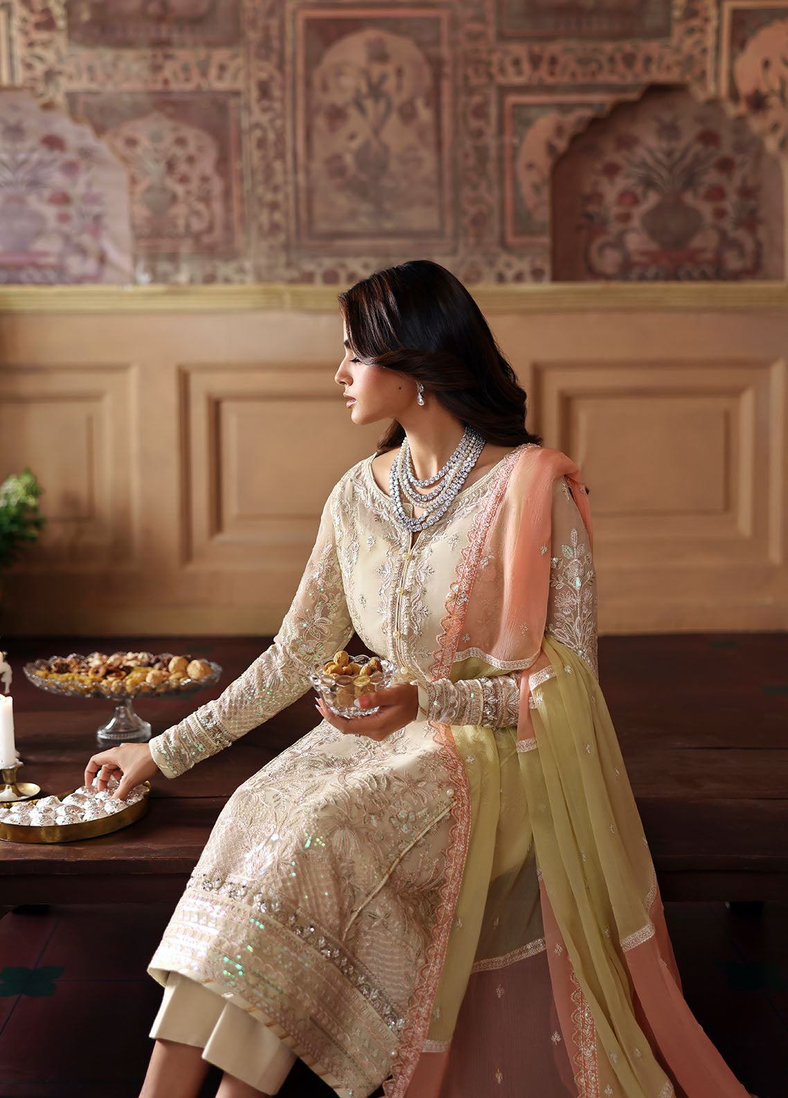 3 Piece Stitched Chiffon Suit - Ready To Wear