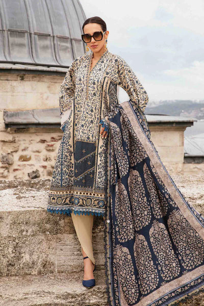 03-Piece Printed Lawn With Chikankari Embroidery Suit - Ready To Wear