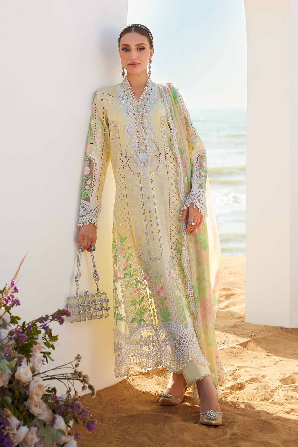 03-Piece Cotton Suit With Chikankari Embroidered - Ready To Wear