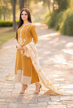 3 Piece Stitched Dhanak Suit - Ready To Wear