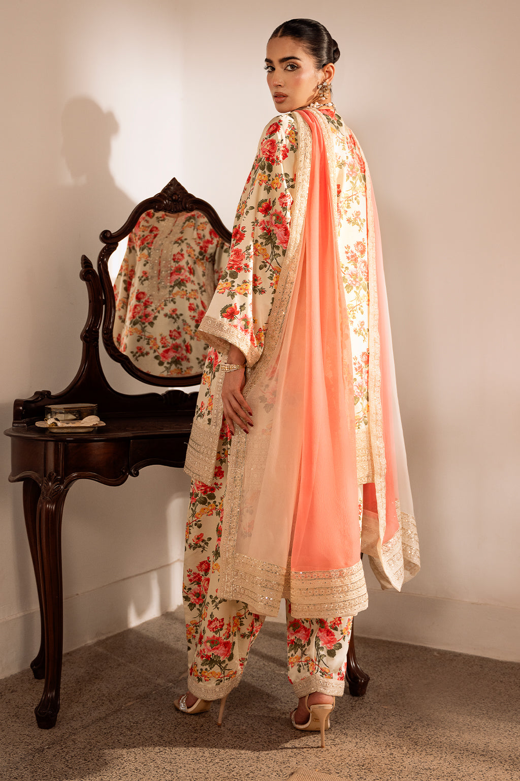 3 Piece Stitched Silk Suit - Ready To Wear