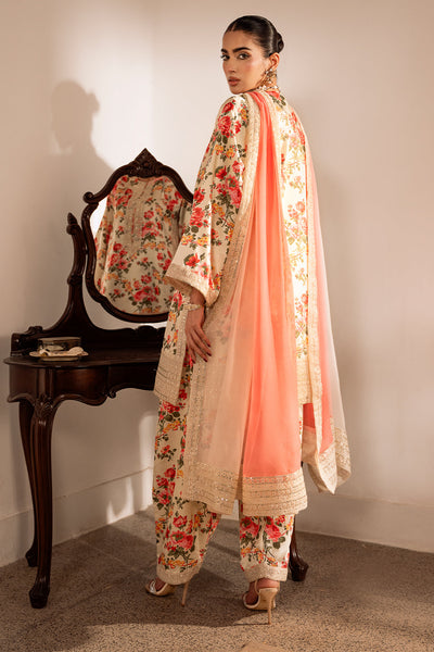 3 Piece Stitched Silk Suit - Ready To Wear