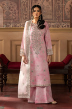 3 Piece Stitched Lawn Silk Suit - Ready To Wear