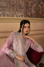 3 Piece Stitched Lawn Silk Suit - Ready To Wear